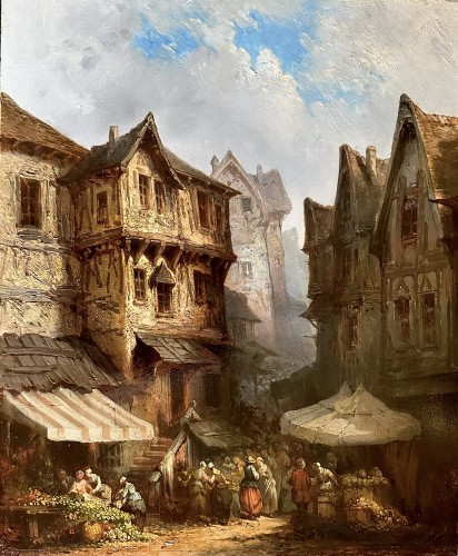 Scène de marché - Piéter Frans de Noter (1779-1842)