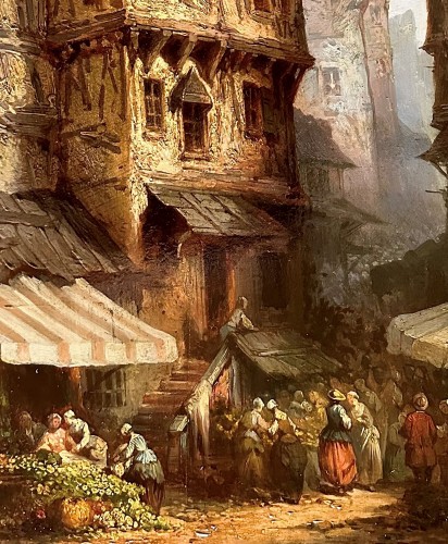 Paintings & Drawings  - Market scene Piéter - Frans de Noter (1779-1842) 