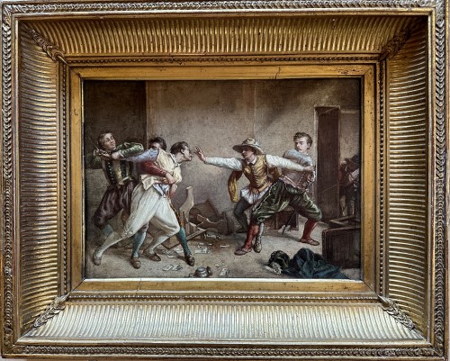 Tableaux et dessins Tableaux XIXe siècle - Querelle de mousquetaires, d’après jean Louis Meissonier