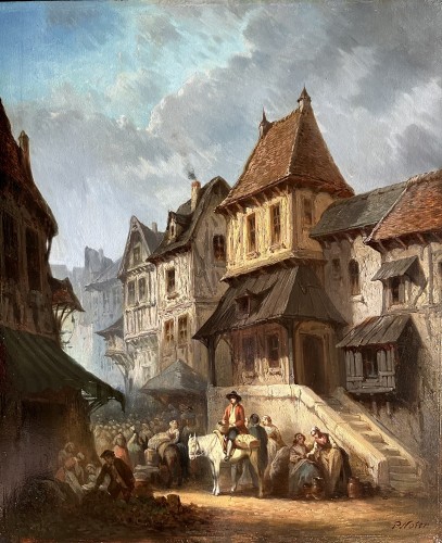 Scène de marché - Piéter Frans de Noter (1779-1842)