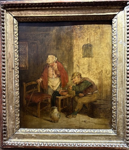 Scène de taverne d'après Van ostade (1610-1685) - Tableaux et dessins Style Louis XIII