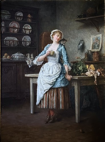 La jeune fille de cuisine - Jeanne Fichel (1849 -1906) - Tableaux et dessins Style 