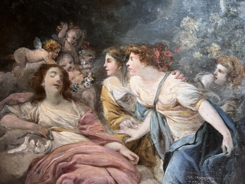 Tableaux et dessins Tableaux XVIIIe siècle - Le sommeil de Vénus, école française du 18e siècle attribué à Jacques Gamelin (1738-1803)