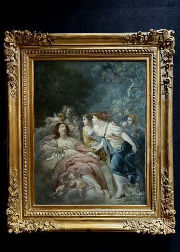XVIIIe siècle - Le sommeil de Vénus, école française du 18e siècle attribué à Jacques Gamelin (1738-1803)
