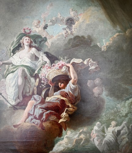 Tableaux et dessins Tableaux XIXe siècle - Le couronnement de flore d'après Antoine- François Callet (1741-1823)