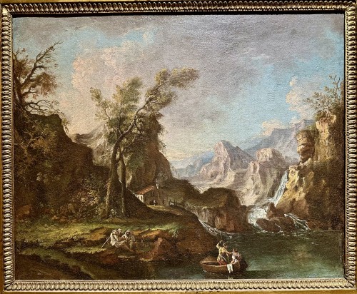 Landscape with Waterfal, Genoese school circle of Alessandro Magnasco (1667–1749).