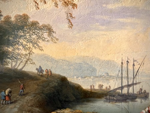 Fishing Scene at Sunset attributable to Charles-François Lacroix de Marseille (1700-1781) - 