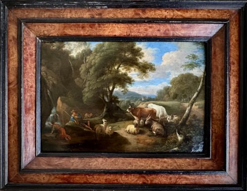 Tableaux et dessins Tableaux XVIIe siècle - Pastorale, Martinus de la court  (1640-1710)