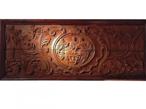 Spectacular carved wood panel of the 17th century