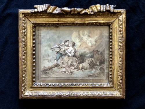 XVIIIe siècle - Jean-Baptiste-Huet (1745.1811) - La promenade à dos d’âne et le berger entreprenant.