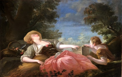 La villageoise endormie - Atelier de Jean-Baptiste-Huet (1745-1811)