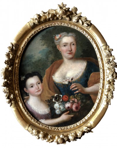 Portrait d&#039;une dame de qualité et sa fille