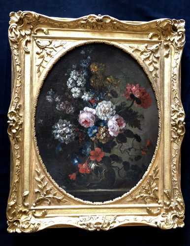 Floral composition - Cornelis Lens (1713-1770) - Paintings & Drawings Style Louis XV