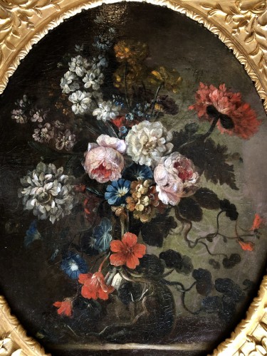 Tableaux et dessins Tableaux XVIIIe siècle - Composition florale - Cornelis Lens (1713-1770)