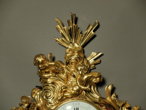 Important cartel d'époque Louis XV par Lépine - Horlogerie Style Louis XV