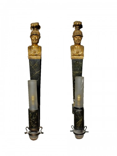 Pair of Empire period Quinquet sconces