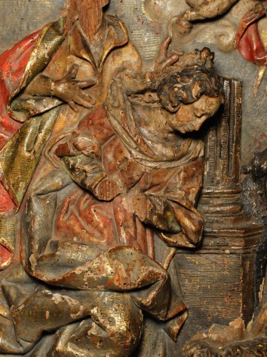 "La Nativité aux bergers", Espagne vers 1600 - Sculpture Style Louis XIII