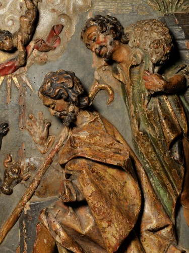 Sculpture Sculpture en Bois - "La Nativité aux bergers", Espagne vers 1600