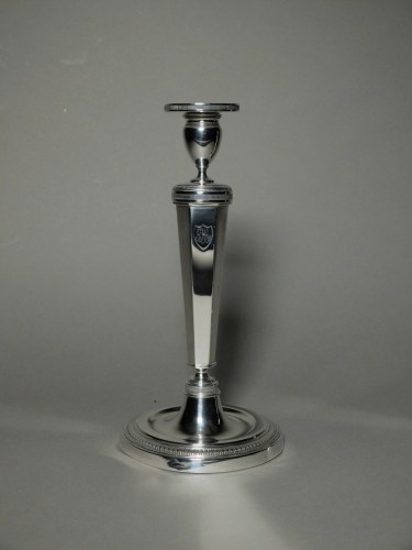 Pair Of 19th Century Candlesticks In Solid Silver  - silverware & tableware Style Restauration - Charles X