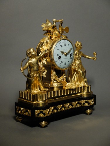 Horlogerie Pendule - Pendule d'époque Louis XVI à l'allégorie du mariage