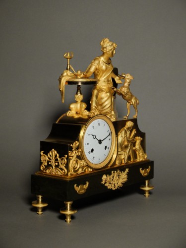 Horlogerie Pendule - Pendule d'époque empire - Le messager