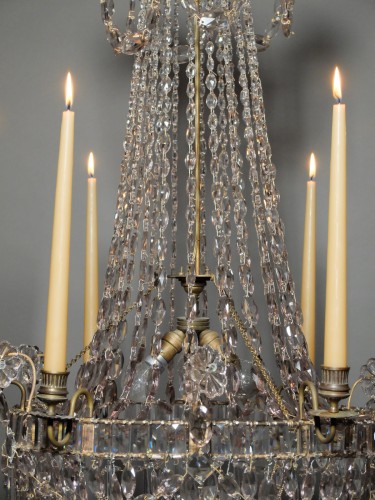 &quot;Corbeille&quot; chandelier with 6 lights - XIXth century - 
