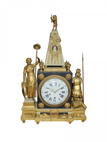 Important Louis XVI period clock with the profile of Lafayette