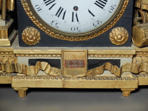 Antiquités - Importante pendule au profil de Lafayette d'époque Louis XVI