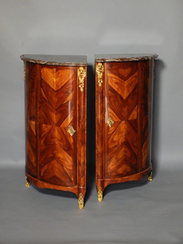 Furniture  - Pair of Louis XV period corner cupboards