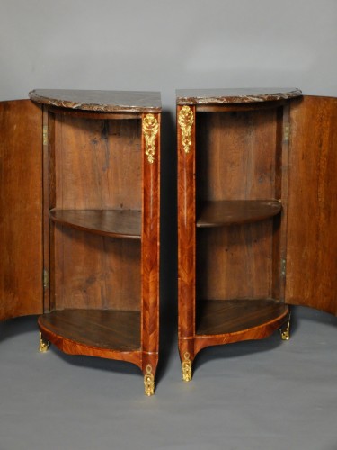 Pair of Louis XV period corner cupboards - 