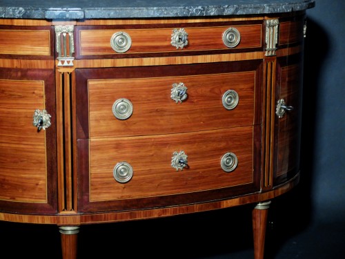 Furniture  - &quot;Half-moon&quot; Chest Of Drawers Stamped By Fidelys Schey