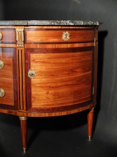 18th century - &quot;Half-moon&quot; Chest Of Drawers Stamped By Fidelys Schey