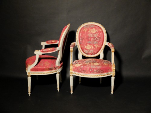 Suite de quatre fauteuils d'époque Louis XVI - Sièges Style Louis XVI