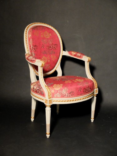 Suite de quatre fauteuils d'époque Louis XVI - Antiquités Olivier Alberteau