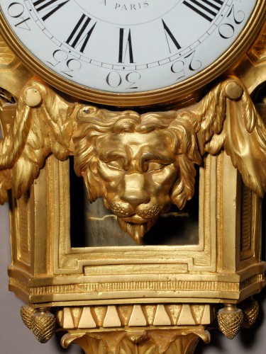 Horology  - Louis XVI cartel with the Nemean lion by Jacques Delanoy 