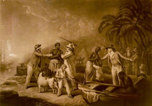 Directoire - Pendule Directoire d'après "Le commerce des esclaves" de George Morland