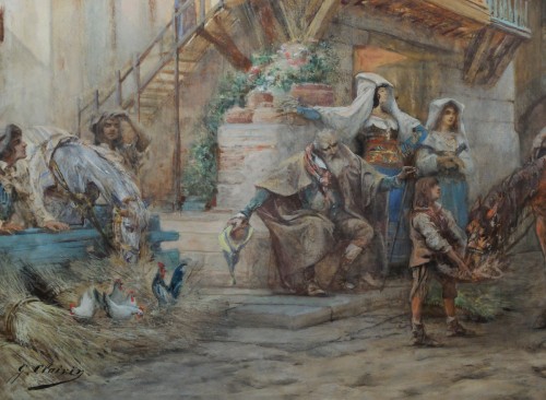 Paintings & Drawings  - The halt - Georges Clairin (1843-1919) 