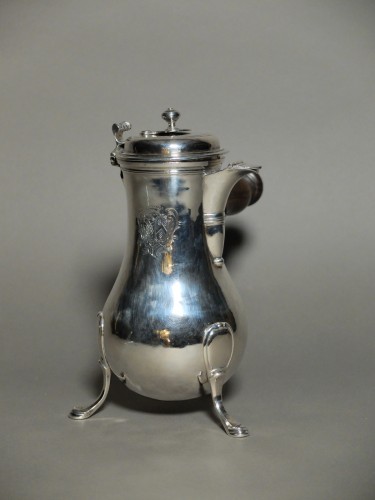 silverware & tableware  - Solid Silver Chocolate Maker By Guillaume Pigeron, Paris 1770 