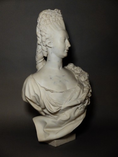 Sculpture Sculpture en Marbre - Buste en marbre de la Princesse de Lamballe