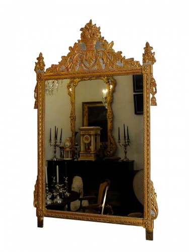 Louis XVI Gilded Wood  Mirror