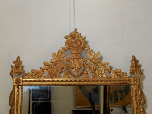 Louis XVI Gilded Wood  Mirror - Mirrors, Trumeau Style Louis XVI