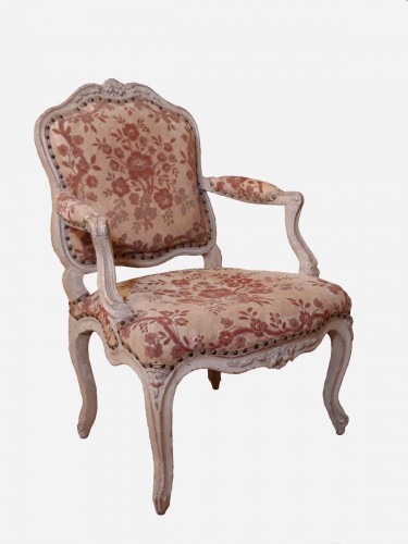 Suite de 4 fauteuils à la Reine d'époque Louis XV - Sièges Style Louis XV