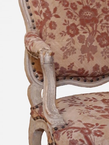 Suite de 4 fauteuils à la Reine d'époque Louis XV - Louis XV