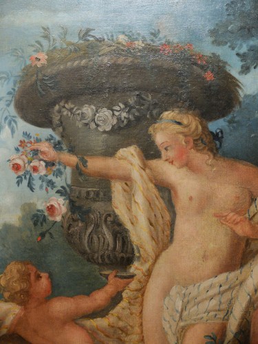 Vénus et l'Amour, école française du XVIIIe siècle - Tableaux et dessins Style Louis XVI