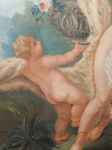 Vénus et l'Amour, école française du XVIIIe siècle - Antiquités Olivier Alberteau