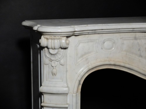 Architectural & Garden  - Rocaille fireplace In Carrara marble 