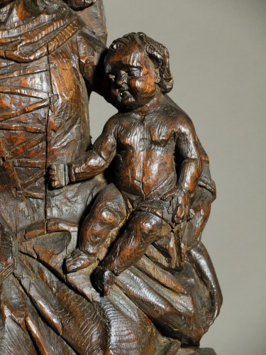 Sainte Anne trinitaire - XVIIe siècle - Sculpture Style Louis XIII