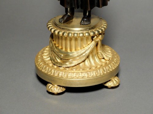 Paire de bougeoirs aux enfants jardiniers, XVIIIe siècle - Louis XVI