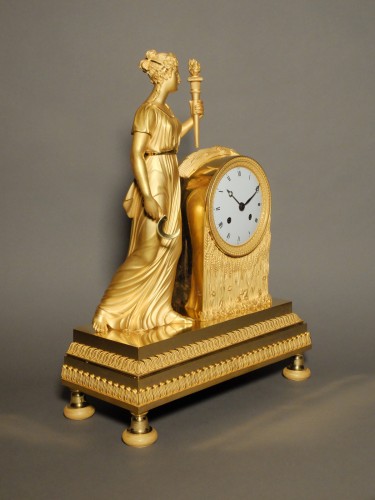 Pendule borne représentant Cérès ou l'allégorie de l'été - Horlogerie Style Restauration - Charles X