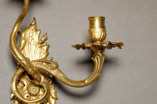 XVIIIe siècle - Paire d'appliques à deux feux d'époque Régence